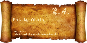 Matity Atala névjegykártya